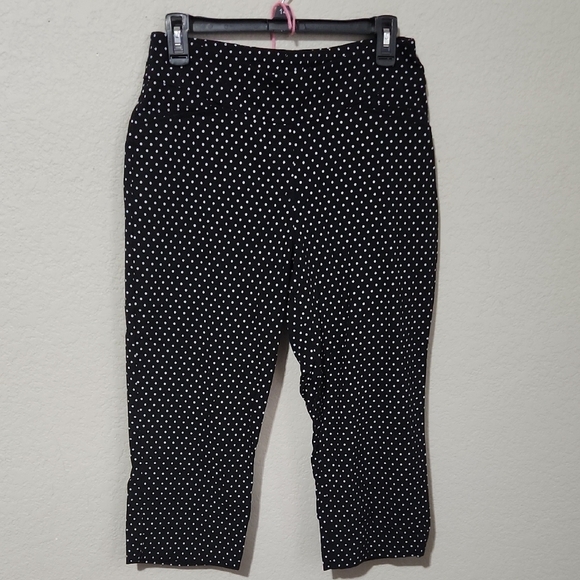 Westbound capri Pants size 10 black white polka dot - Picture 1 of 8
